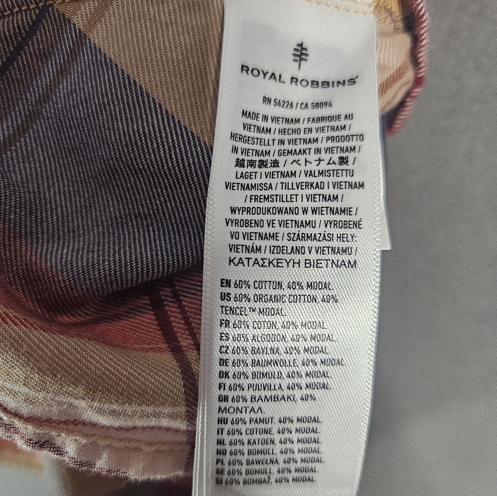 NWT  Royal Robbins Womens Dream Trekker Flannel Shirt Nazare Long Sleeve Medium - Picture 8 of 11